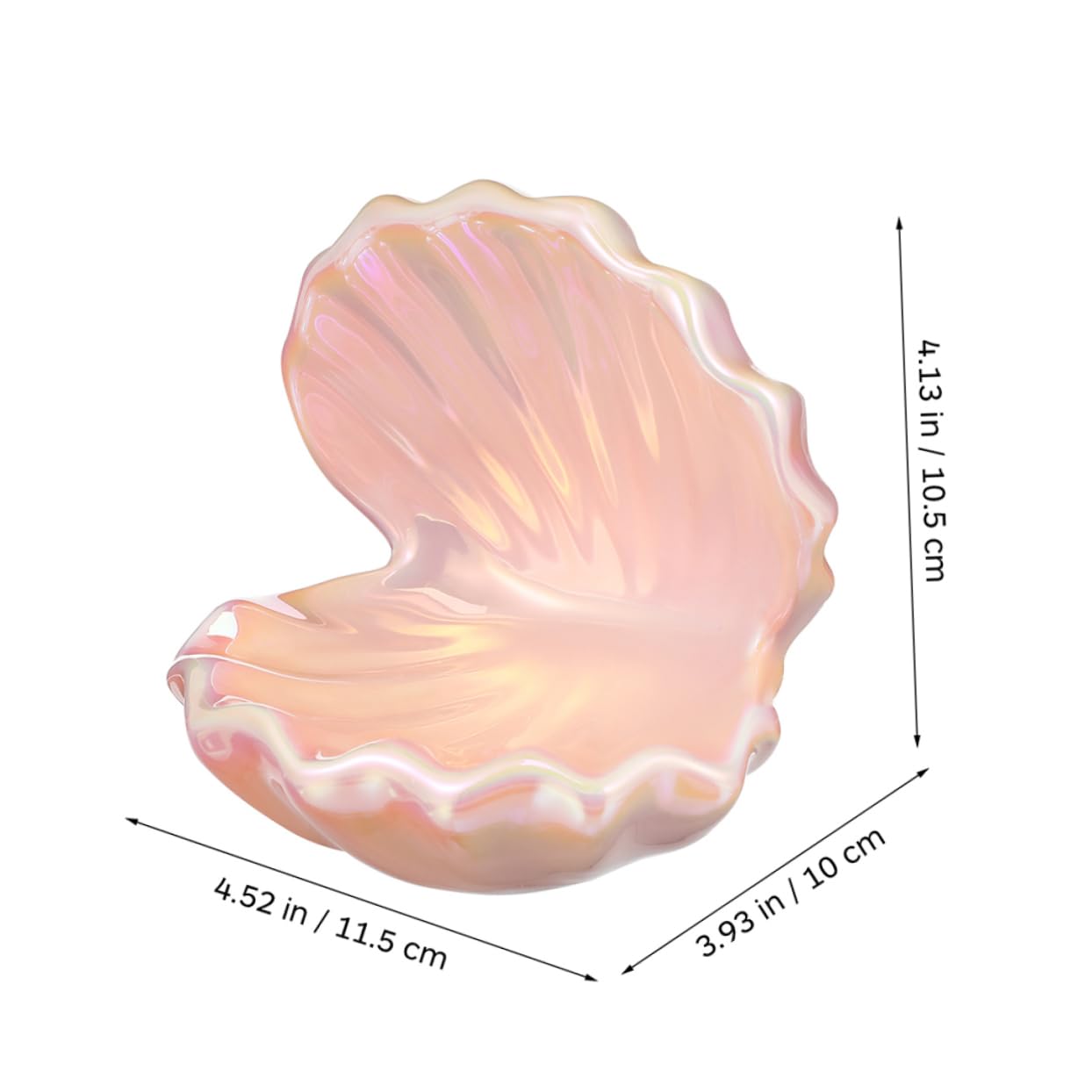 VANZACK 2 Stück Schmuckschale aus Keramik Schmuckhalter Ringschale aus Keramik Muschelform Keramikschmuck Tablett Keramikschmuckschale Schalenringschale dekoratives Tablett Rosa