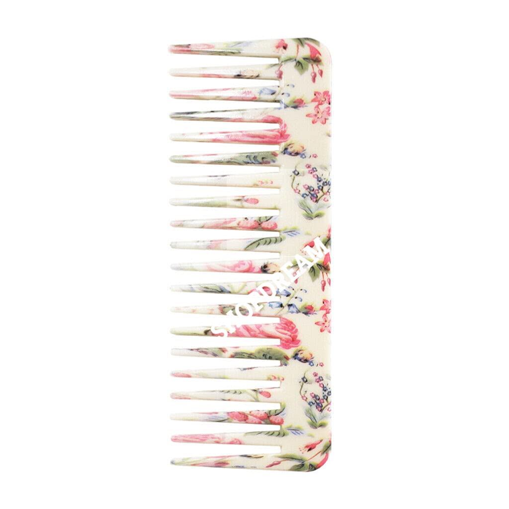 SHOPDREAM Wide Tooth Comb for Curly Hair Wet Dry Hair, No Handle Detangler Comb Styling Shampoo Comb ! Hair Comb For Shampoo (Pack-2), WHITE, M (SD001COMB)