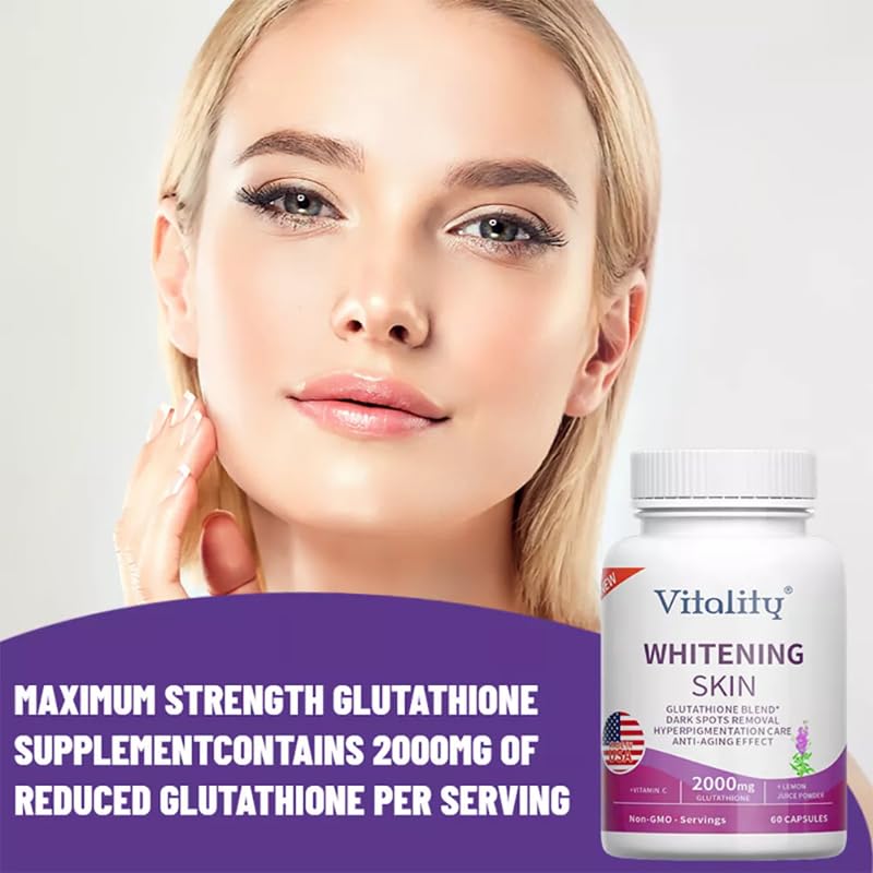 Glutathion 2000 mg Softgels, anti-âge, antioxydant fort, élimination des taches sombres
