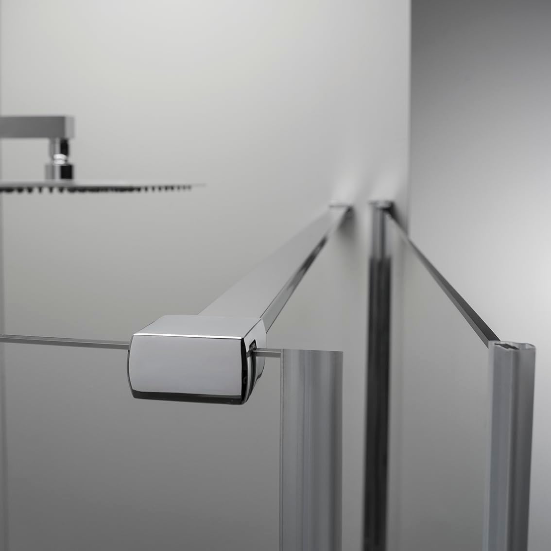 Box Doccia Angolare 80x80 cm - Cabina Doccia con Porta Battente, Vetro Temperato 6mm, Profilo Cromato e Chiusura Magnetica - Regolabile e Facile da Installare