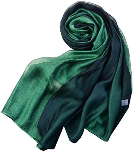 SNUG STAR Cotton Silk Scarf Elegant Soft Wraps Color Shade Scarves for Women (Dark green)