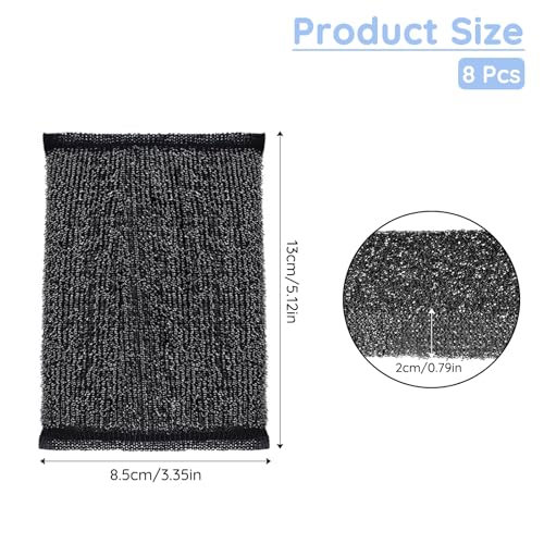 Draht Spülschwamm Topfreiniger, 8 Stück Küchenschwamm Stahlschwamm Multipurpose Wire Dishwashing Rags Zweiseitig Wiederverwendbar Küche Kratzfest Schwämme Waschbar (Schwarz)