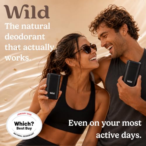 Image of Wild Aluminum Free Natural Deodorant Ultimate Starter Kit - Black Case - Natural Ingredients & 24 Hour Odor Protection - Women & Men's - Variety of Scents - Case + 5 Refills