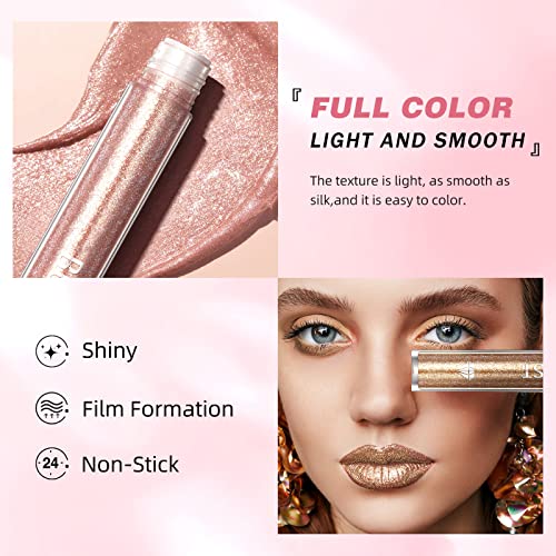 Maepeor Glitter Liquid Lipsticks Set 6 Colors Creamy Diamond Shimmer Metallic Lipstick Waterproof Long Lasting Shinning Lip Gloss For Eyes And Lips Makeup (6 Colors Set) #TOP4