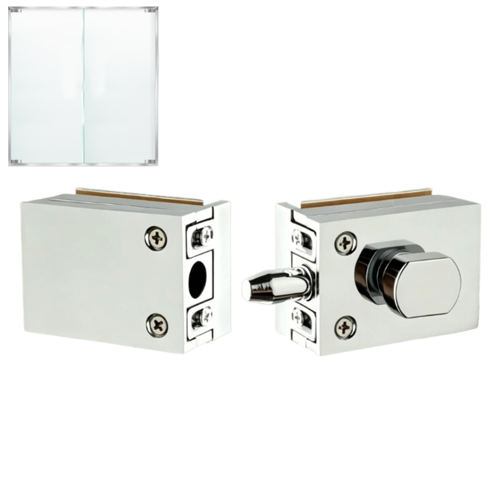 Verrou de porte de douche en verre antivol adhésif pour maison et bureau