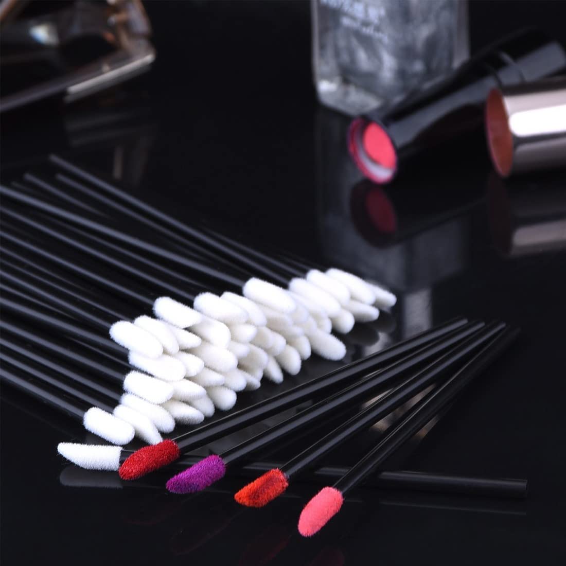 100Pcs Micro Brosses,Microbrosses Cils Micro Applicateurs Brosses,Jetables Extensions de Cils,pour Extension de Cils,Coloration des Cils,Maquillage