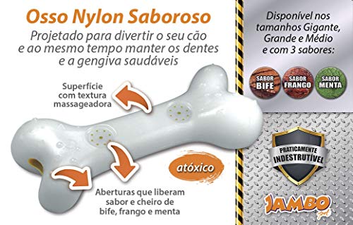 Osso Nylon Sabor Bife Médioio Jambo para Cães