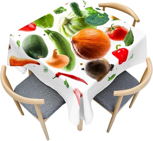 Tizhweqo Mantel Mesa Rectangular Verduras, Manteles Antimanchas Verduras, 3D Impresión Mantel Impermeable Lavable para Cocina Salón Comedor, 140x240 cm ZB507
