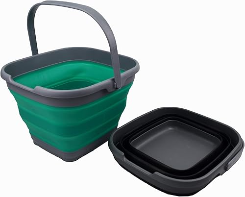 Miniatura 2 de SAMMART Juego de 2 cestas rectangulares plegables de 10 litros (2.6 galones) (ángel de mar + naranja, 2)