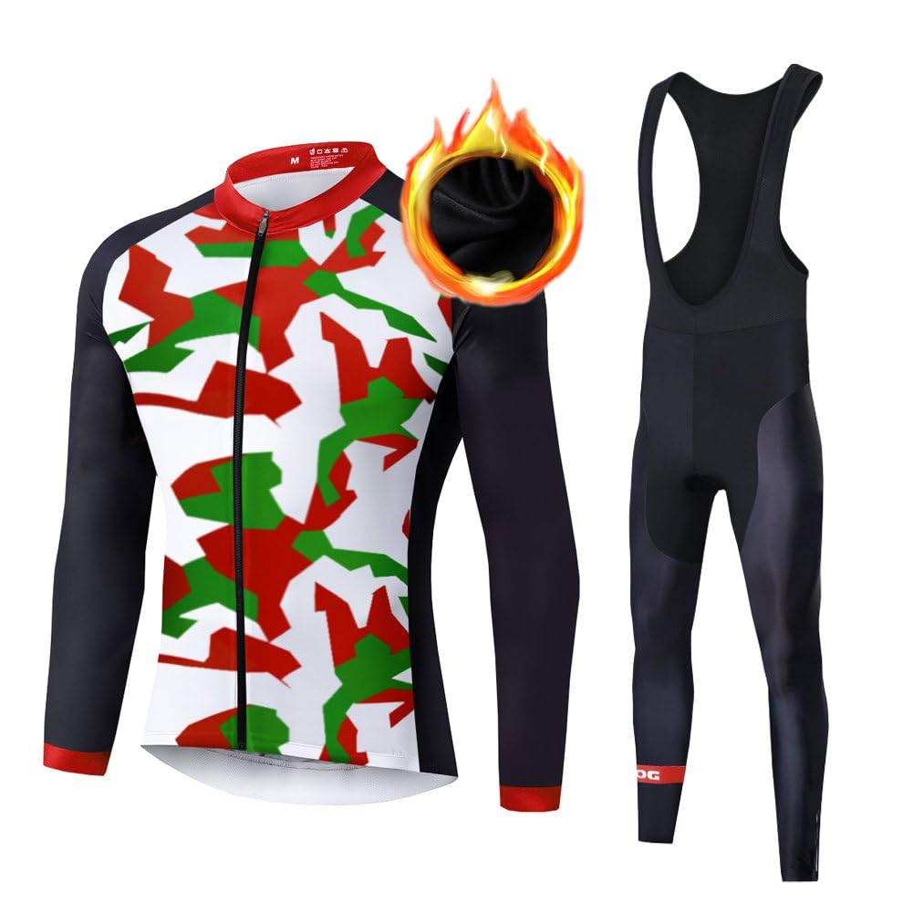 UGLY FROG Abbigliamento Magliette Set Inverno Termico Vello Antivento Maglia Lunga e Pantaloni Completo Ciclismo Uomo Invernale KXITCXHB14
