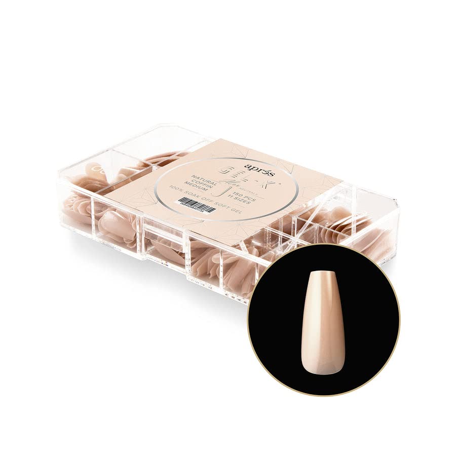 Apres Gel-X Neutrals Alex - Natural Coffin Medium Box of Tips 150pcs