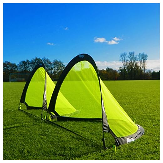 FORZA Flash Pop-Up Soccer Goals [Pair] | Portable Pro Soccer Nets [2.5ft, 4ft & 6ft] | Soccer Goals for Backyard | Soccer Training Equipment | Pop Up Soccer Goal (4ft)