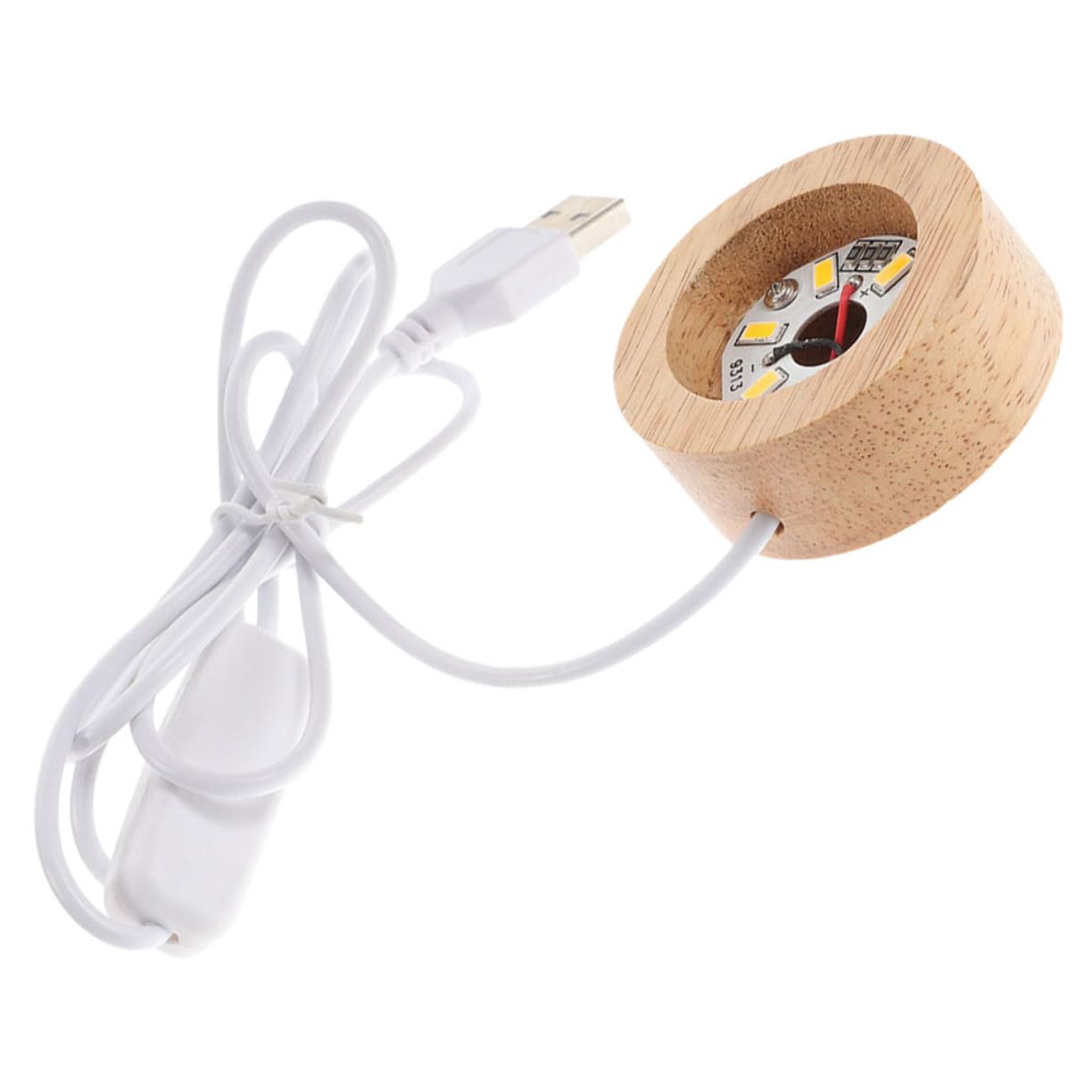 GRIRIW Crystal Stand Round Display Base for Glass Art Soft Light DIY Design Stable Support for Crystal Ball Night Light Wood