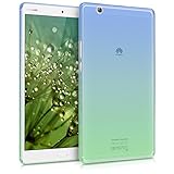 kwmobile TPU Silicone Case for Huawei MediaPad M3 8.4 - Soft Flexible Shock Absorbent Protective Cover - Bicolor Blue/Green/Transparent