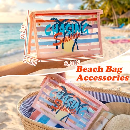 Image of COSHAYSOO Sunscreen Bag Clear Makeup Toiletry Pouch Beach Vacation Essentials for Women Teen Girls Trip Gifts Summer Pool Travel Must Have Accessories Waterproof Stuff