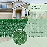 FUOBECIE Artificial Ivy Fence Screen, Fence Screening Trellis with Artificial Leaves Privacy Trellis Roll for Balcony Outdoor Garden Wall Mat Decoration, Green (1 x 3 Meter) - Image 5