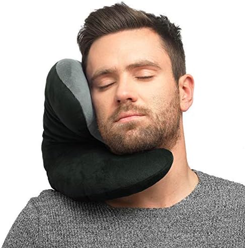 J-Pillow Chin Supporting Travel Pillow - British Invention of the Year Winner - Supports your Head, Neck & Chin (Black)