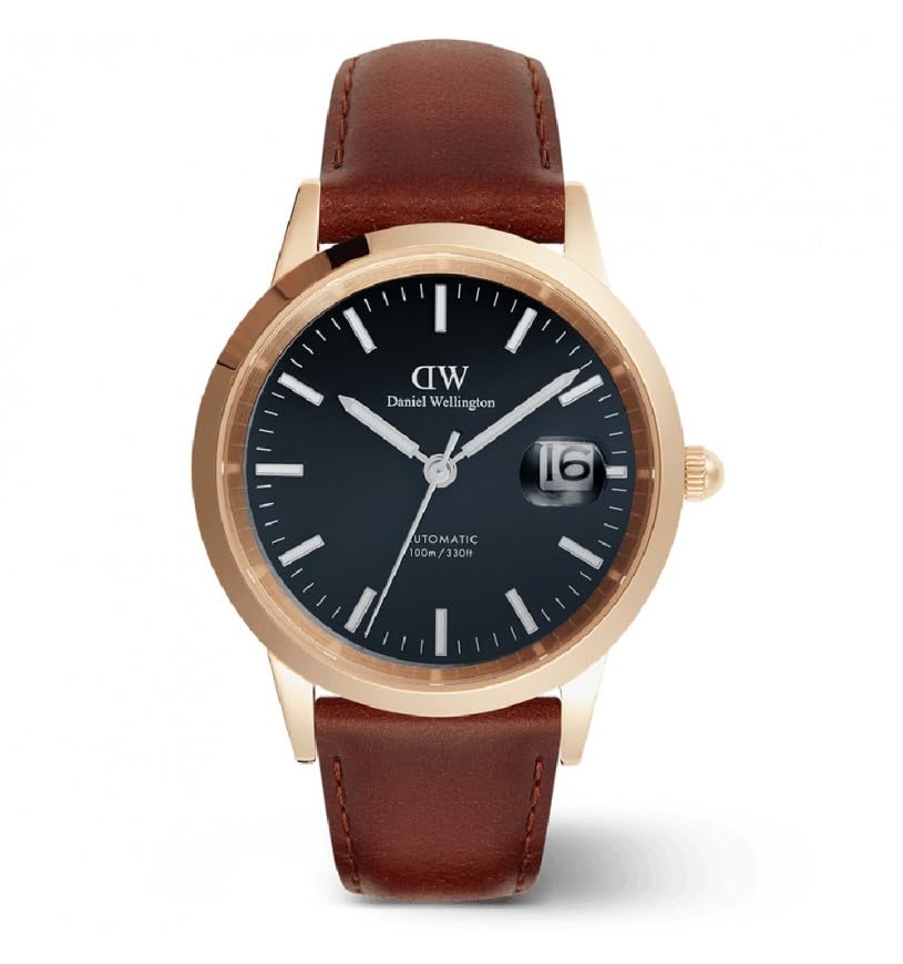 Montre Homme DW Iconic Link Automatic 40mm Bracelet Cuir Marron