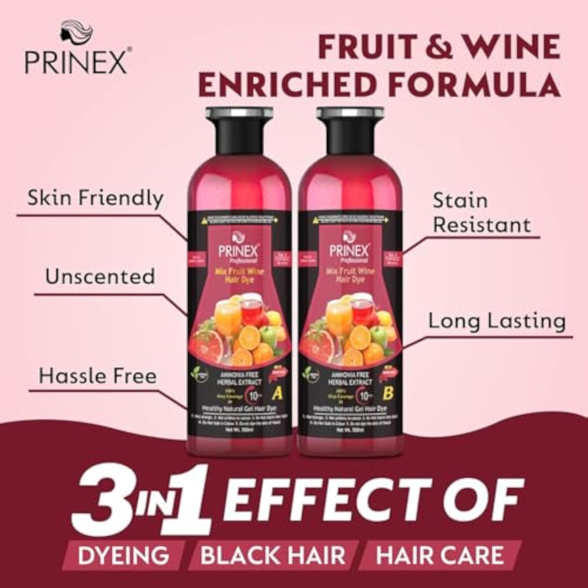 Fruit Vinegar Natural Black Hair Color Gel, Combo Pack, Gift for Her