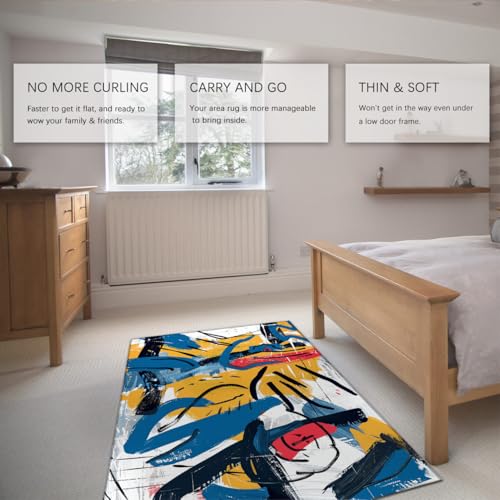 Tapis de ligne abstraite pour chambre ado dortoir - 5
