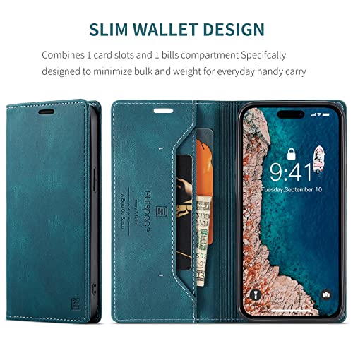 Capa tipo carteira compatível com iphone 14 plus, carteira de couro retrô real fólio com capa magnét