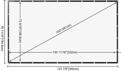 Miniatura 7 de Pantalla de proyector plegable de 150 pulgadas 169 portátil para exteriores, pantalla de proyección frontal de PVC 3D 4K HD para cine en casa y