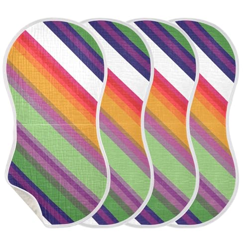 xigua Stripes Baby Burp Cloths for Newborn Boys and Girls 1 Pack, Soft & Absorbent Cotton Baby Burp Cloth, Baby Washcloths, Newborn Towel, Burp Rags3