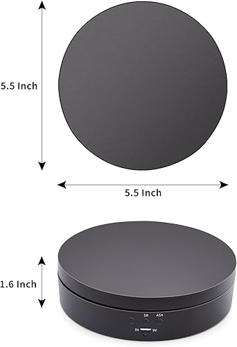 Miniatura 3 de OBEST Soporte de exhibición giratorio, carga de 5.43 pulgadas6.6 libras, velocidad de tres engranajes, soporte de exhibición giratorio motorizado de