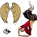 LOVEINUSA Sequin Wings Set,1 Pair of Wings Sequins Patches Gold Angel Wings Wing Applique Iron On Wings Chanel Patches for Clothes Jackets Jeans Dress Hat DIY Accessory
