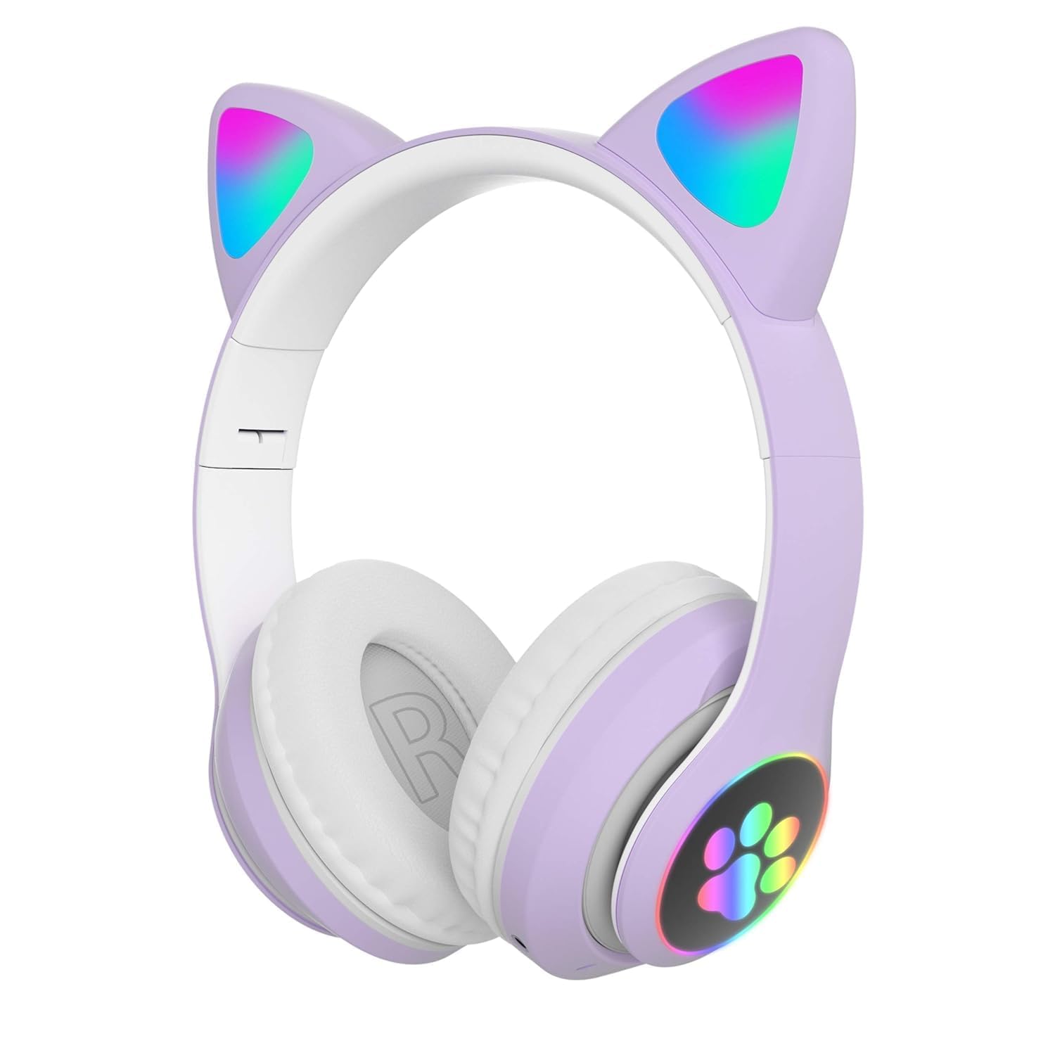 Drumstone 15 𝒀𝒆𝒂𝒓𝒔 𝑾𝒂𝒓𝒓𝒂𝒏𝒕𝒚 Cute Cat Ear Bluetooth Headphones for Kids & Girls with LED Lights, Adjustable Over-Ear Fit, Safe Volume, Wireless Headset for Music & Learning-picture-23