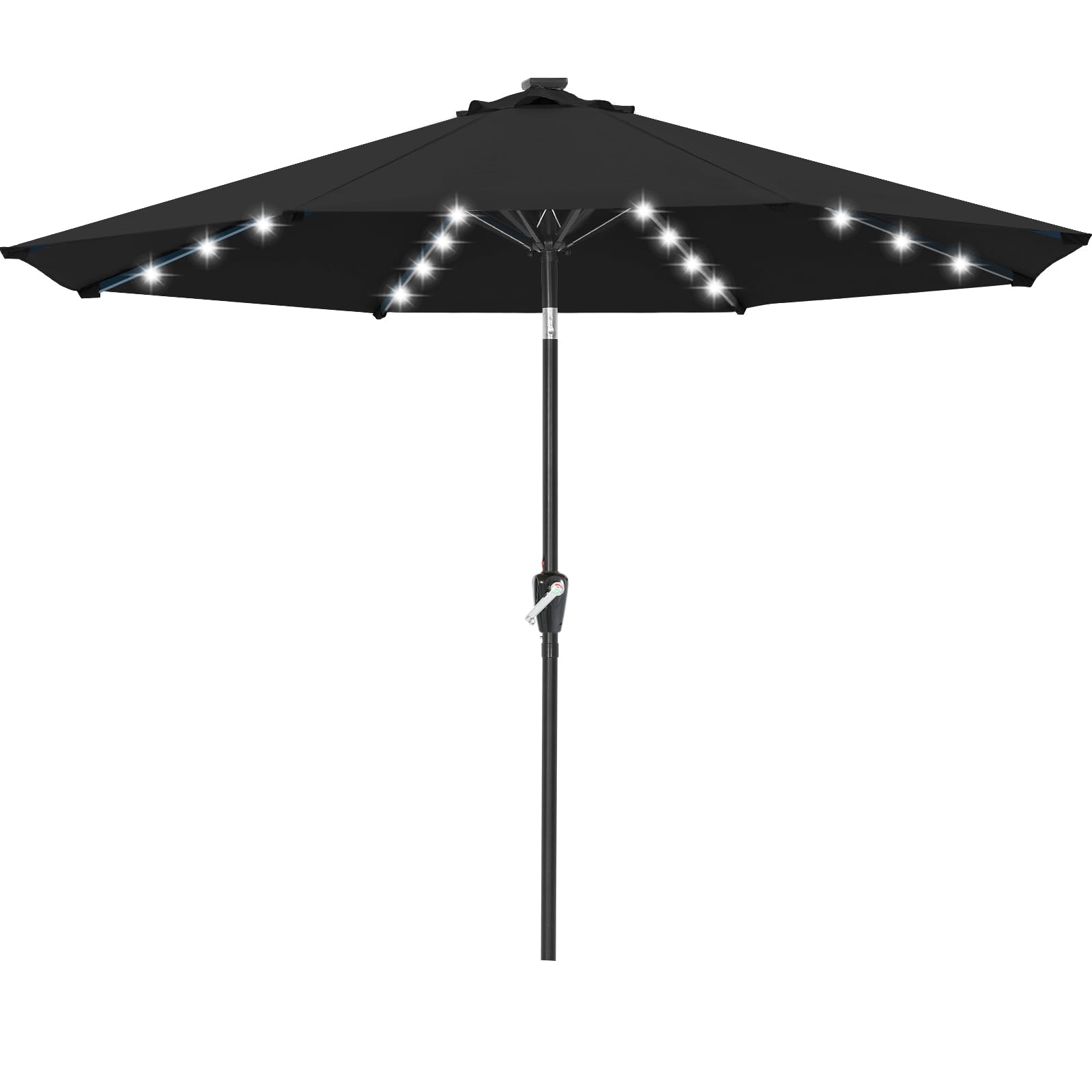 ABCCANOPY Solar Led Patio Umbrella with 32 Lights 9FT(Black)