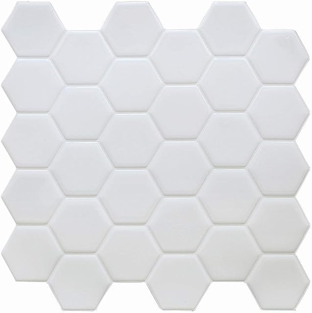 HyFanStr Peel and Stick Wall Tiles Backsplash for Kitchen, Self Adhesive Waterproof White 3D Tile Stickers for Bathroom, Subway Stick On Tiles Splashback (Pack of 4)