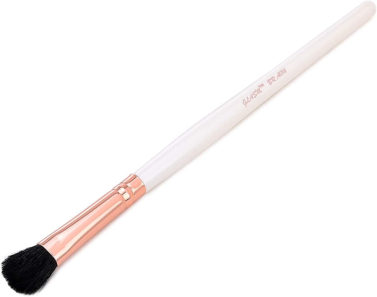 Glasm Flat Eye Shader Foundation Blending Brush, BR- A016 (Pack of 1, RoseGold+White)