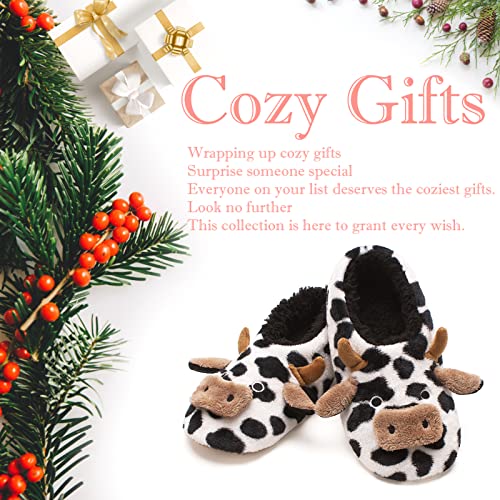 Image of The Metluks Cute Animal Slippers for Toddlers Kids Teens and Women | Fuzzy slipper socks, warm plush lining, soft sole, non slip grippers, indoor floors, machine washable