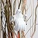 TECHPLUS Swing Ghost Statue Outdoor Halloween Decor, White Ghost Figurine for Garden, Patio, Lawn, and Yard Decorations – Scary and Fun Resin Hanging Ornaments for Party (1)