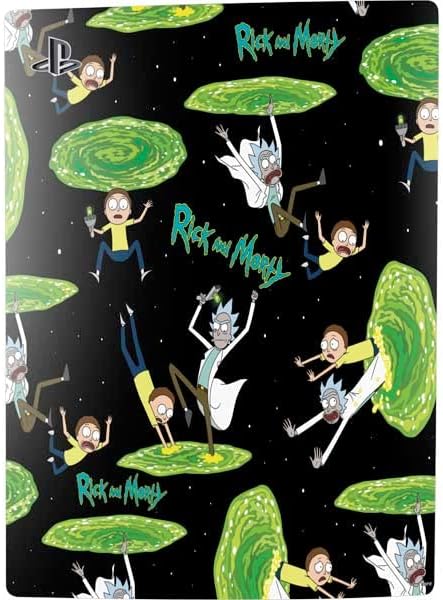 Skinit Decal Gaming Skin Compatible with PS5 Console - Officially Licensed Adult Swim Rick and Morty Portal Pattern Design