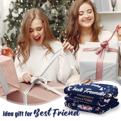 HTGWCG Geschenke für Freundin Decke, Beste Freundin Geschenke, 150 × 130CM Flauschig Decke,Kreatives Geschenke für Mädchen Frauen, für Meine Beste Freundin Schwestern