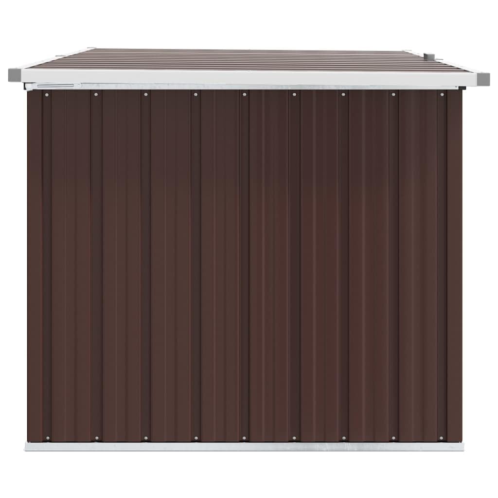 Gartenbox Braun aus verzinktem Stahl mit 1,03 m³ Stauraum, wetterfest, wasserdicht, mit Klappdeckel für Auflagen, Kissen, Polster, ideal für Balkon, Terrasse, Outdoor und Winter