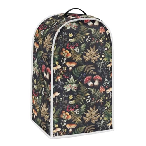 Image of Mushroom Leaves Blender Dust Cover, Anti Fingerprint Polyester Stand Mixer or Coffee Maker Appliance Protector, Stain Resistant Blender Cover for Kitchen Appliance