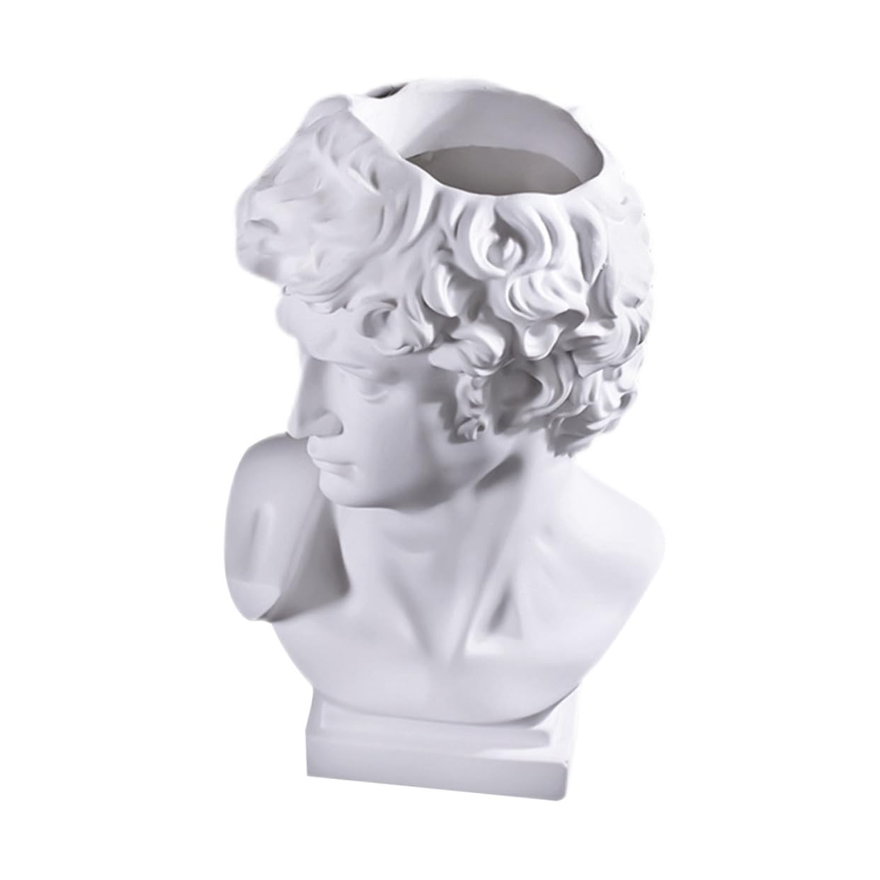 VICASKY Vase en Résine Blanc Style Artistique 25 Cm pour Rangement Pinceaux de Maquillage et Décoration de Bureau ou Salon