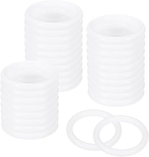 M METERXITY 50-Pack Dream Catcher Rings,1.1 Inch Plastic Macrame Wreath Floral Round Rings Plastic O Rings Hoop for DIY Wedding Wreath/Wall Hanging/Christmas/Camping White 0.14 Inch