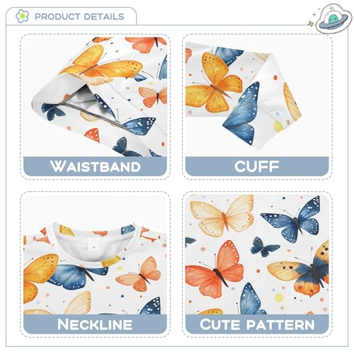 JUNZAN Cute Butterflies Western Little Girls Sweatshirt Hoodie Crewneck Kids Hoodies Boys Athletic 4T3