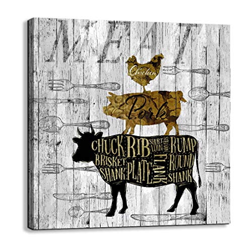 Canvas Wall Art for Kitchen Restaurant Wall Decoration Animal Theme Wall Decor Chicken