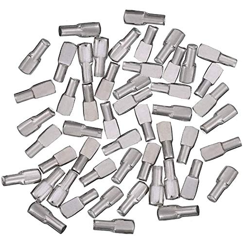 Electrely 100 Piezas de Alfileres para Estantes, 5 mm, Soporte para Estantes, para Estantería Armario Muebles