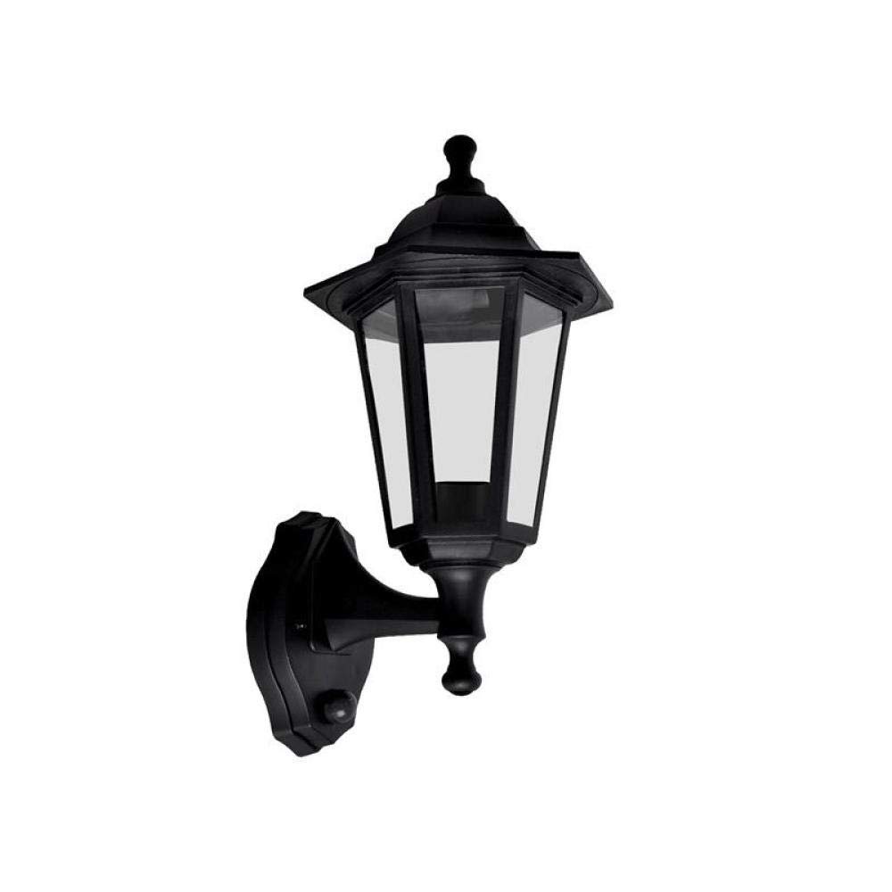 Meridian Lighting Black/Light Lp60bpir Six Panel Lantern With Pir 60W