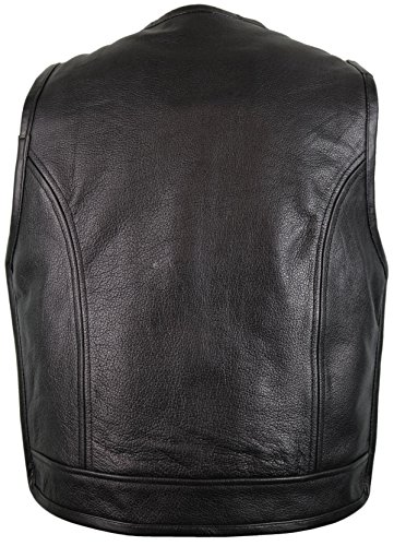 MDM Biker Lederkutte seitlich geschloßen, Herren, schwarz (Gr. 2XL)