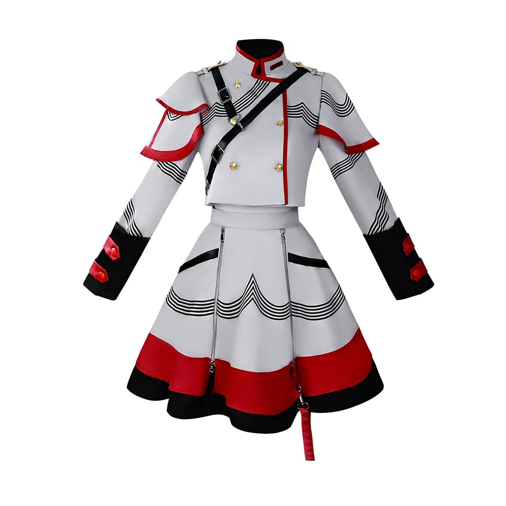 Zhongkaihua Kasane Teto Cosplay Costume with Wig White Red Uniform Full Set — image 1