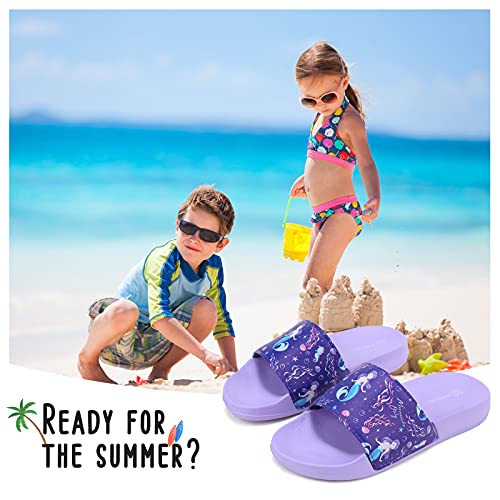 Image of WateLves Girls & Boys Slide Sandals Kids Summer Slippers Slip On for Outdoor Beach Pool Shower (Little Kid /Big Kid)