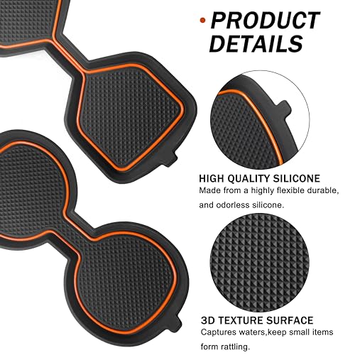 Insertos 3D para portavasos Toyota Rav4 2Pcs naranja miniatura 5