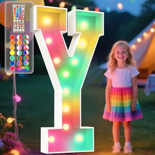 Image of Ledido 4FT Colorful Marquee Light Up Letter Y for Party